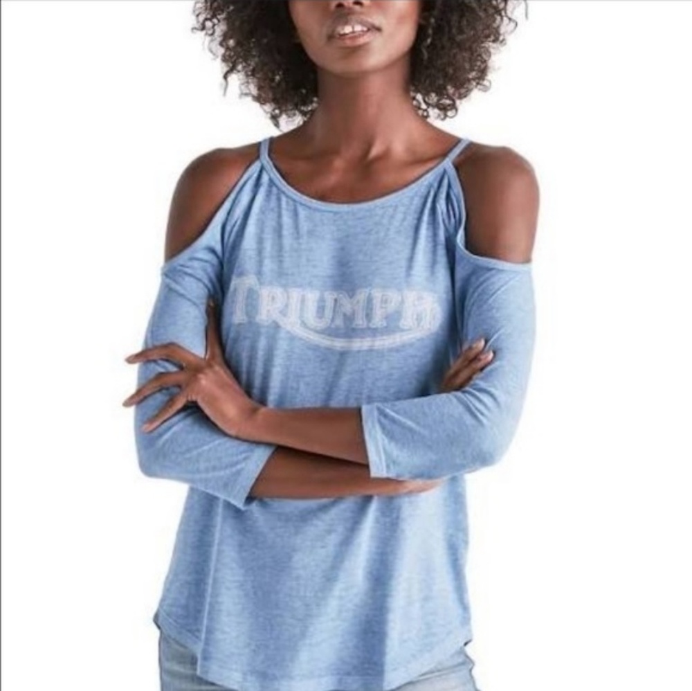 Lucky Brand Cold Shoulder Triumph Motorcycle Tee